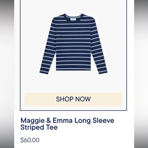 Parke Maggie & Emma Collection Long Sleeve Striped Tee - Picture 6 of 6